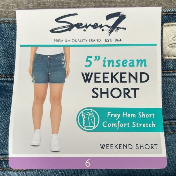 Seven7 Fray Hem Stretch Comfort Weekend Shorts Size 6. NWT. - Picture 7 of 13